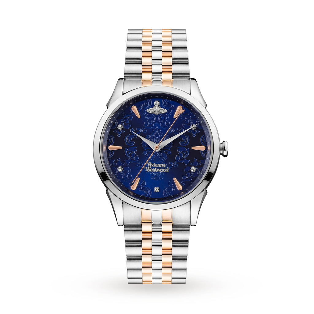 Wallace Dark Blue Silver Ladies Watch 37mm VV208DBLSR