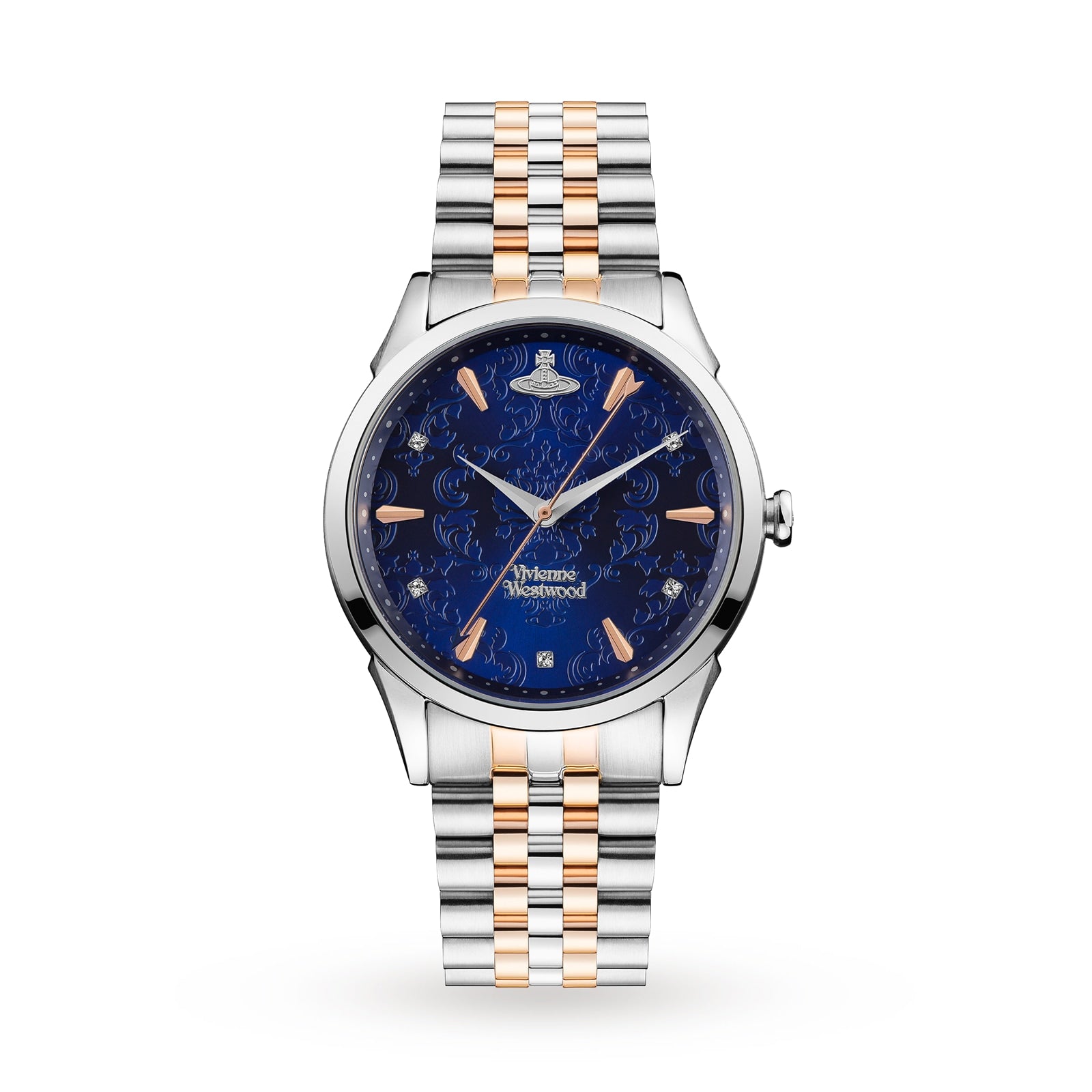 Wallace Dark Blue Silver Ladies Watch 37mm VV208DBLSR
