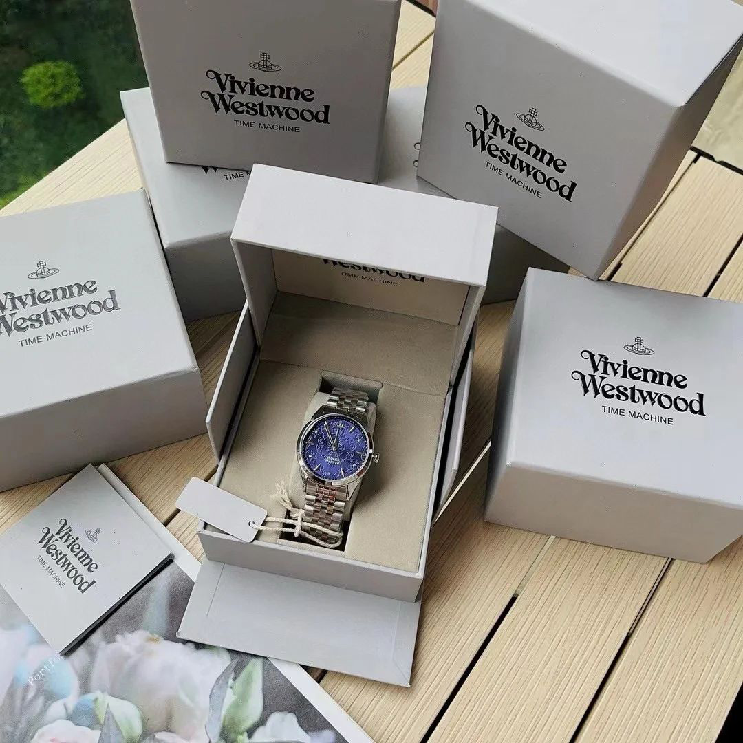 Wallace Dark Blue Silver Ladies Watch 37mm VV208DBLSR