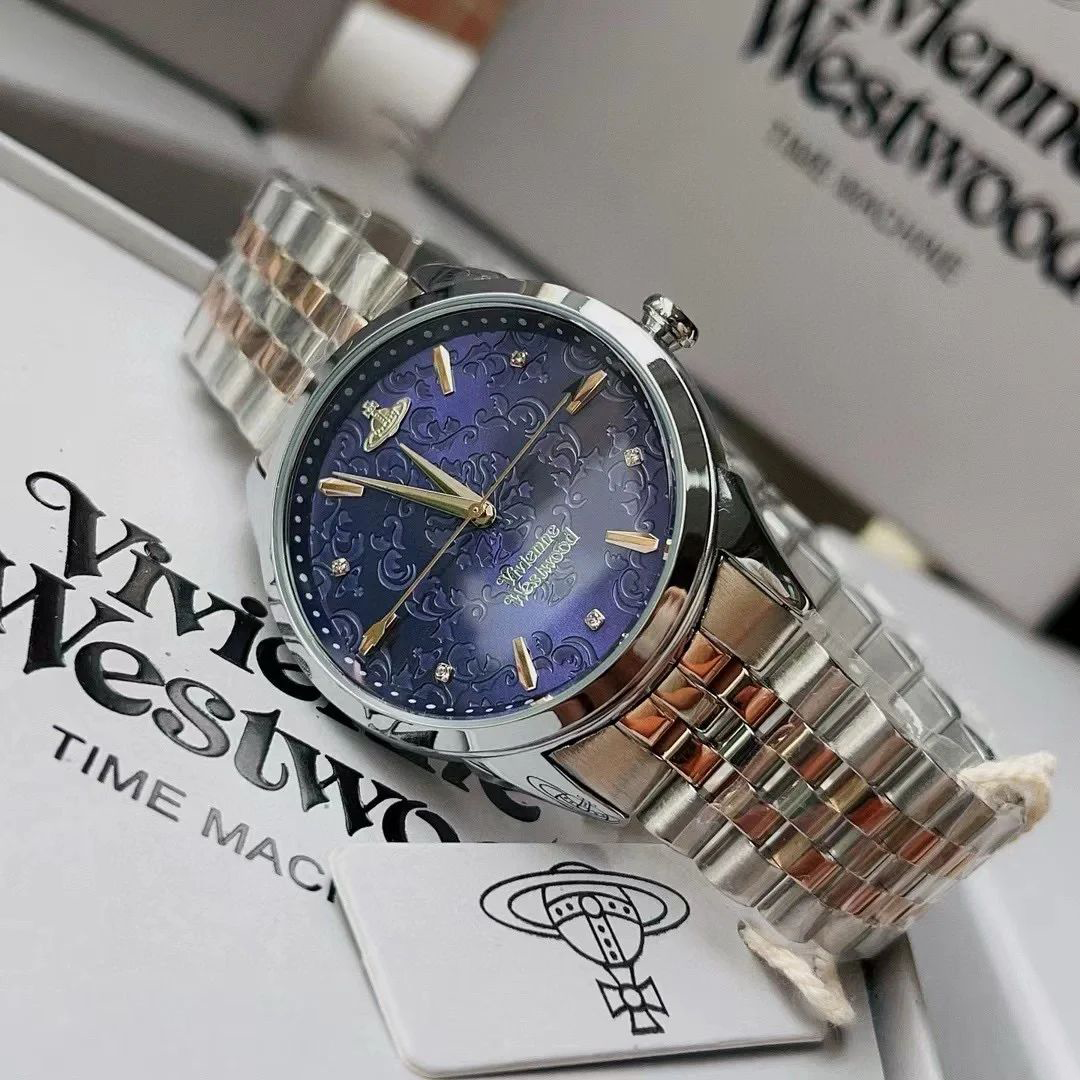 Wallace Dark Blue Silver Ladies Watch 37mm VV208DBLSR