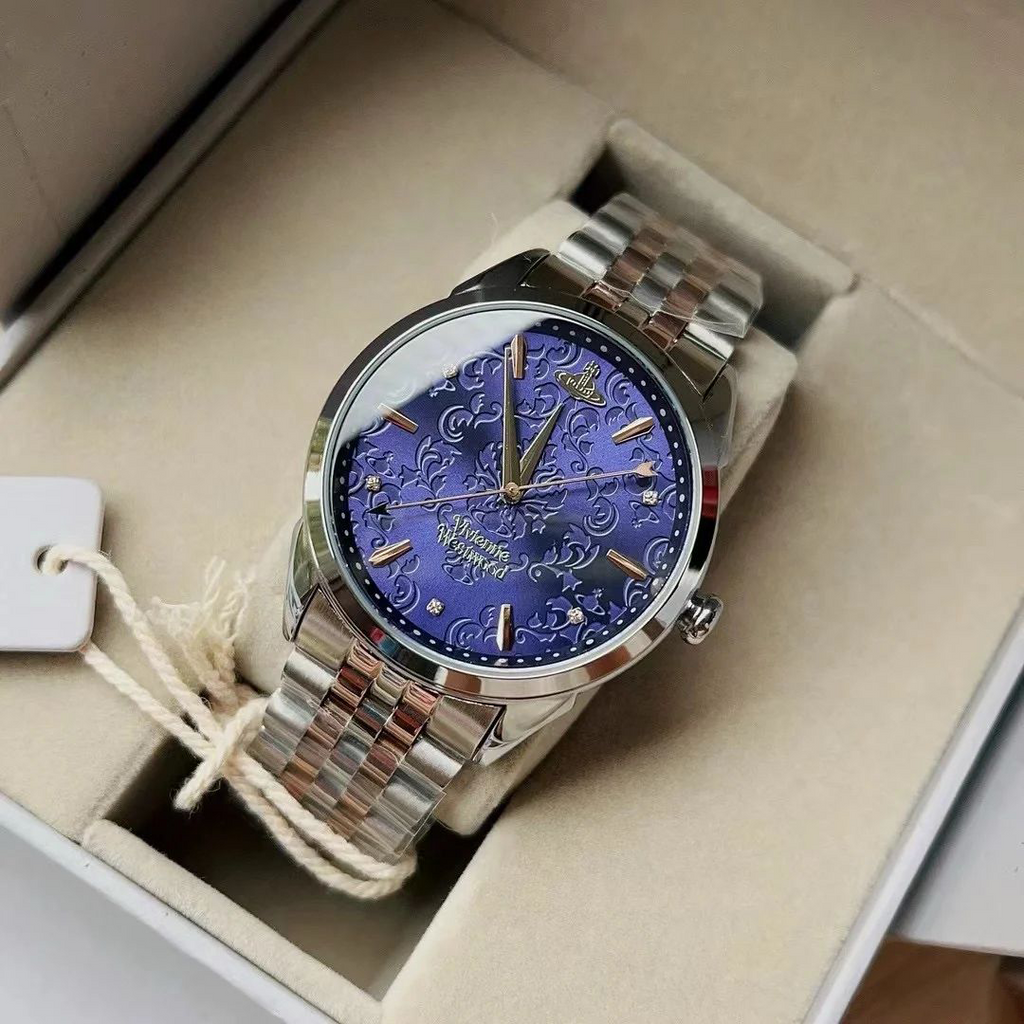 Wallace Dark Blue Silver Ladies Watch 37mm VV208DBLSR