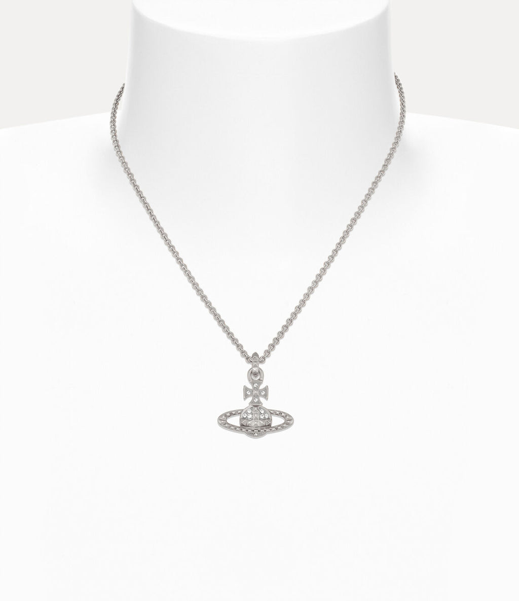 Silver Mayfair Bas Relief Pendant Necklace 6183