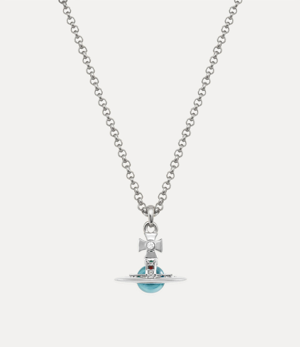 New Petite Orb Pendant Necklace Blue 6479BL