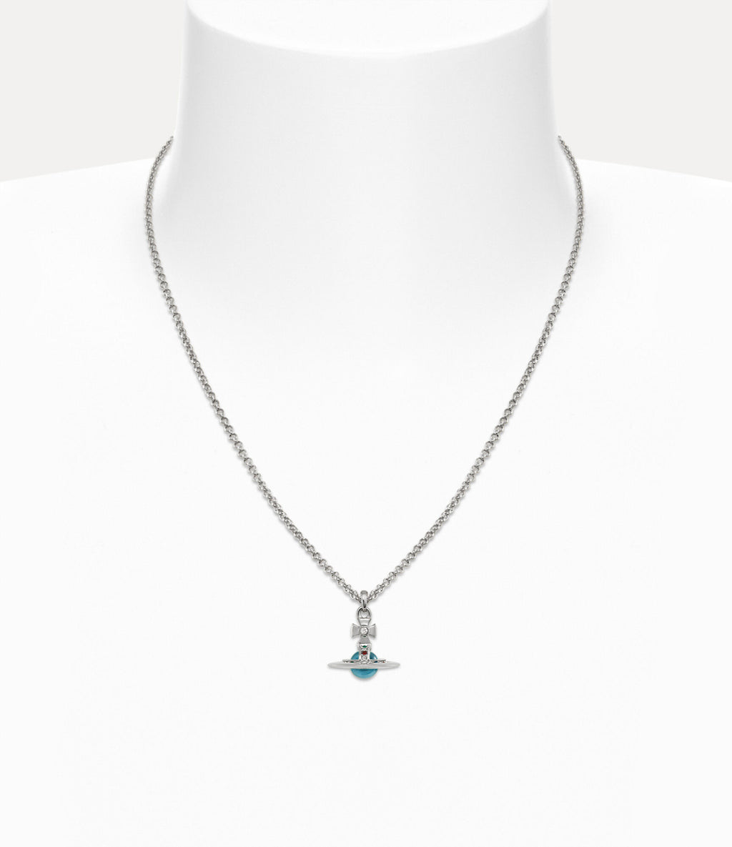 New Petite Orb Pendant Necklace Blue 6479BL