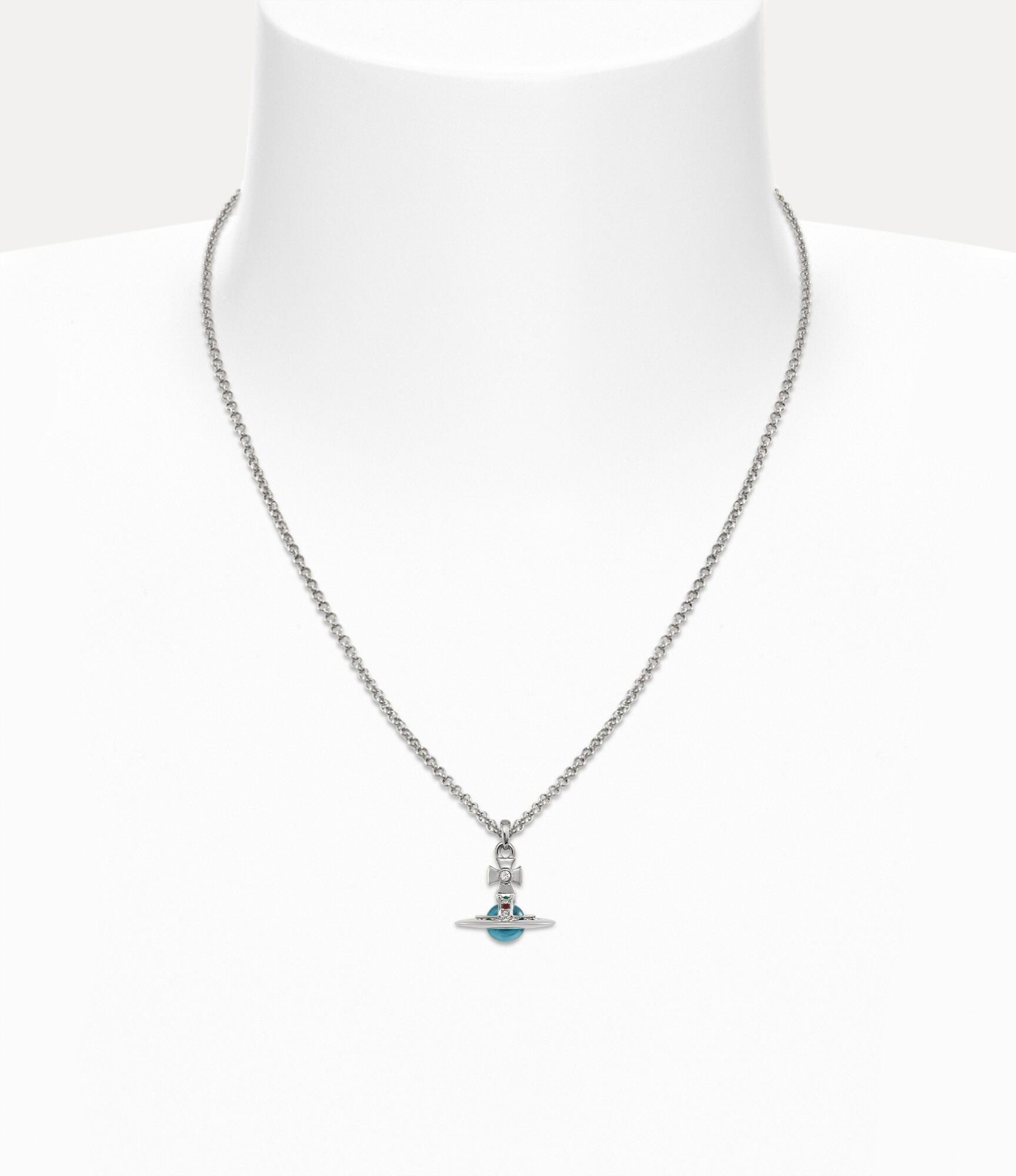 New Petite Orb Pendant Necklace Blue 6479BL