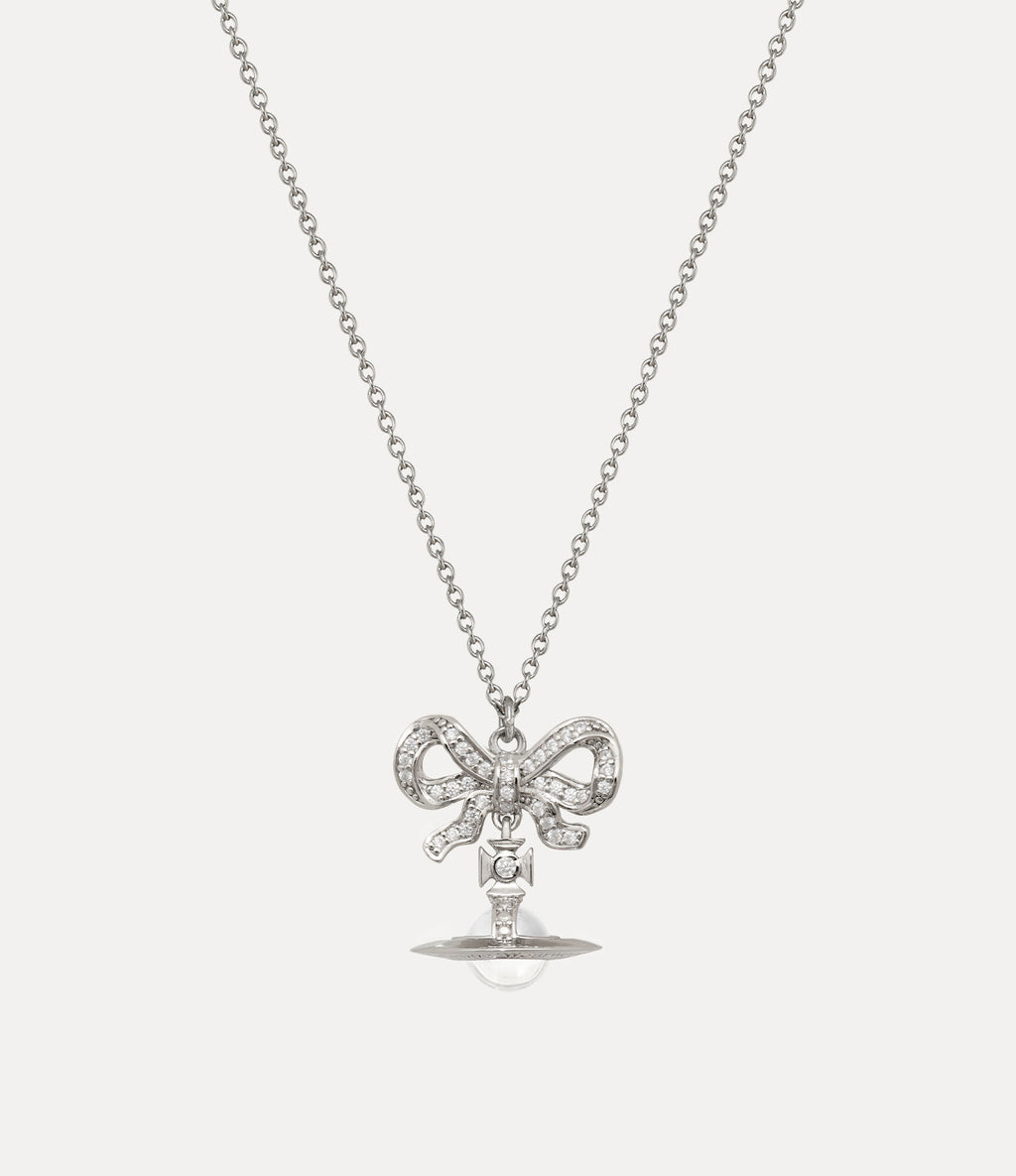 Octavie Pendant Necklace Silver White 6480WH