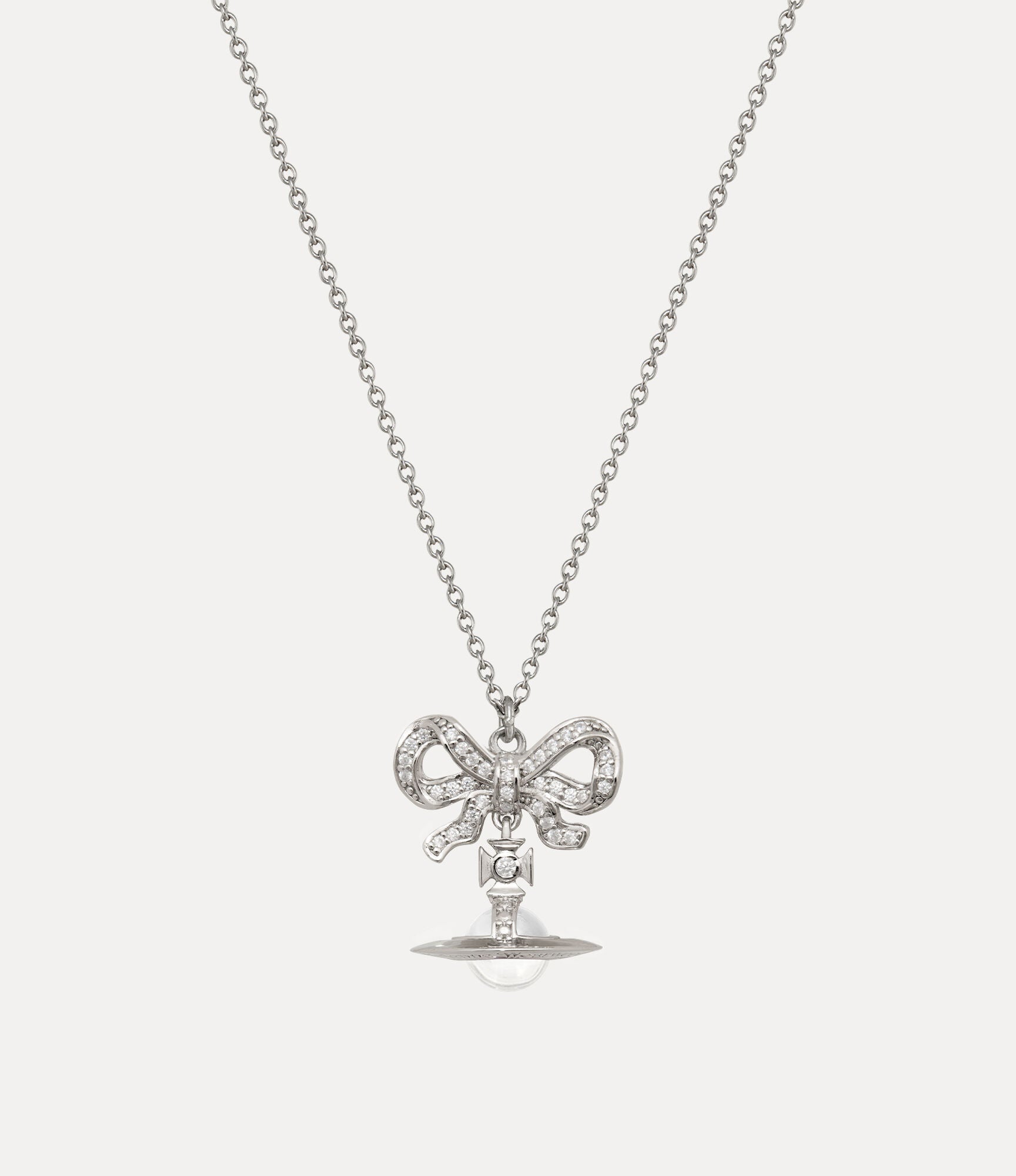 Octavie Pendant Necklace Silver White 6480WH