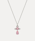 Ismene Drop Pendant Necklace Silver Pink 6481PI