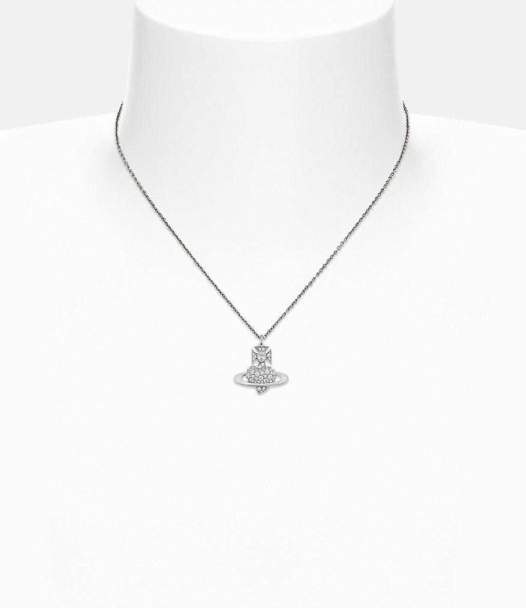 Valentine's Agnatha Bas Relief Pendant Necklace Silver 6483