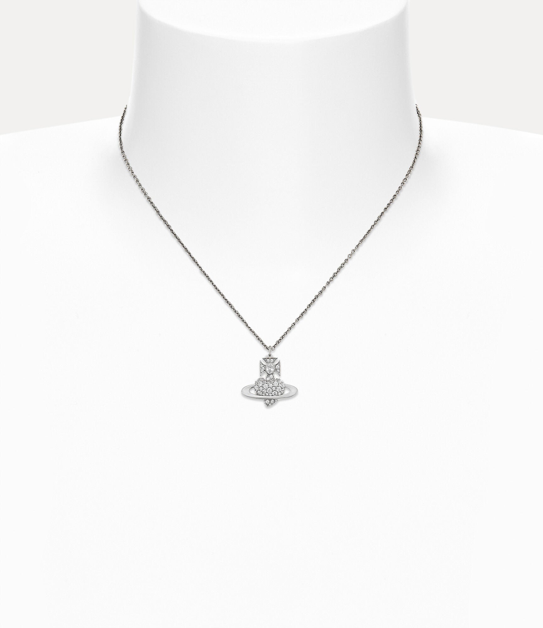 Valentine's Agnatha Bas Relief Pendant Necklace Silver 6483