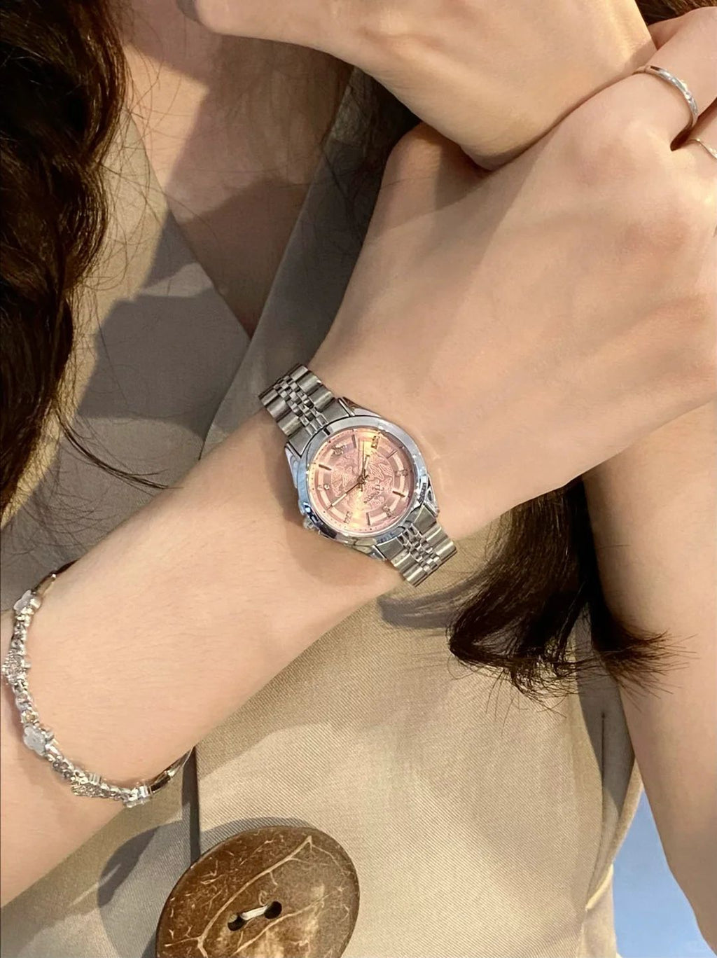 Exclusive Mini Wallace Watch Pink Silver 32mm VV331PKSL