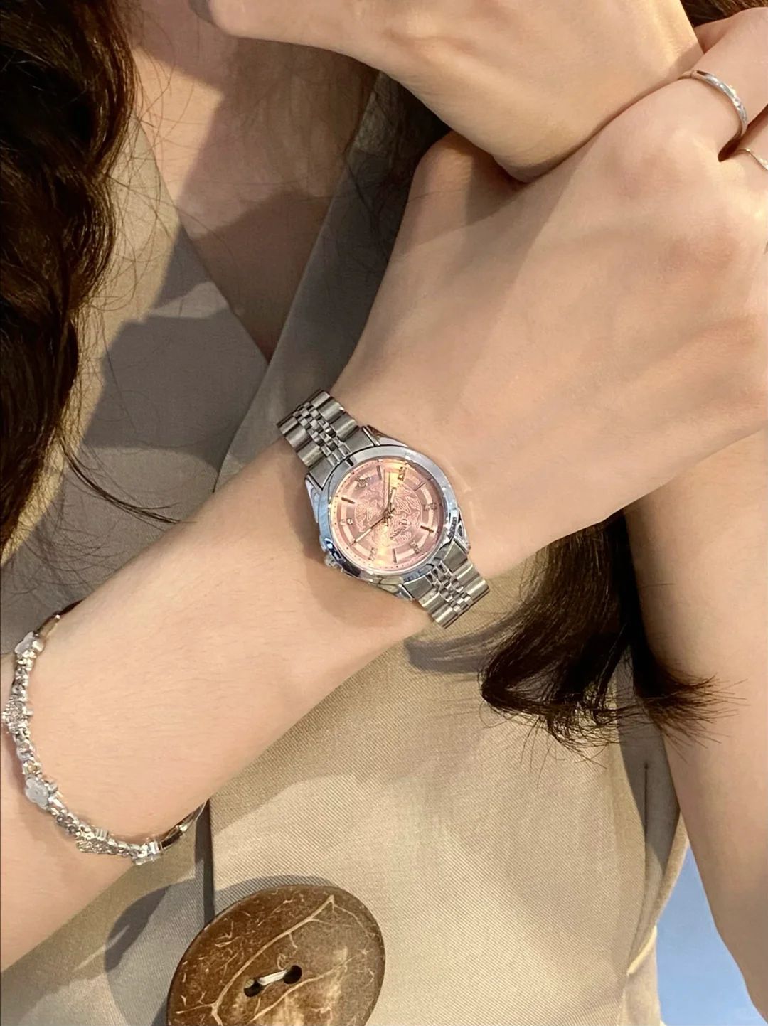 Exclusive Mini Wallace Watch Pink Silver 32mm VV331PKSL
