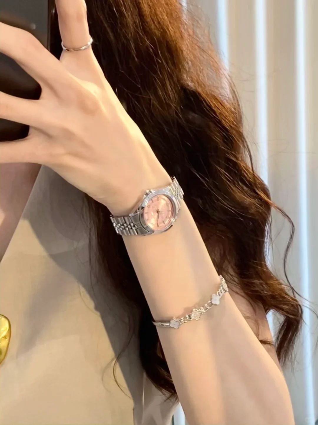 Exclusive Mini Wallace Watch Pink Silver 32mm VV331PKSL