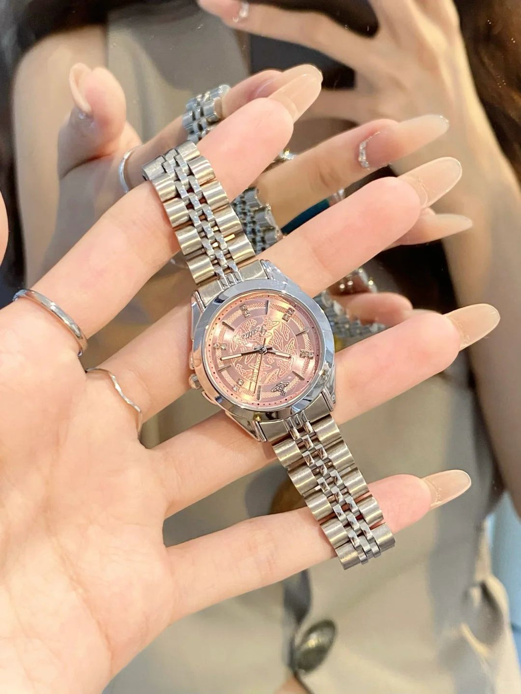 Exclusive Mini Wallace Watch Pink Silver 32mm VV331PKSL