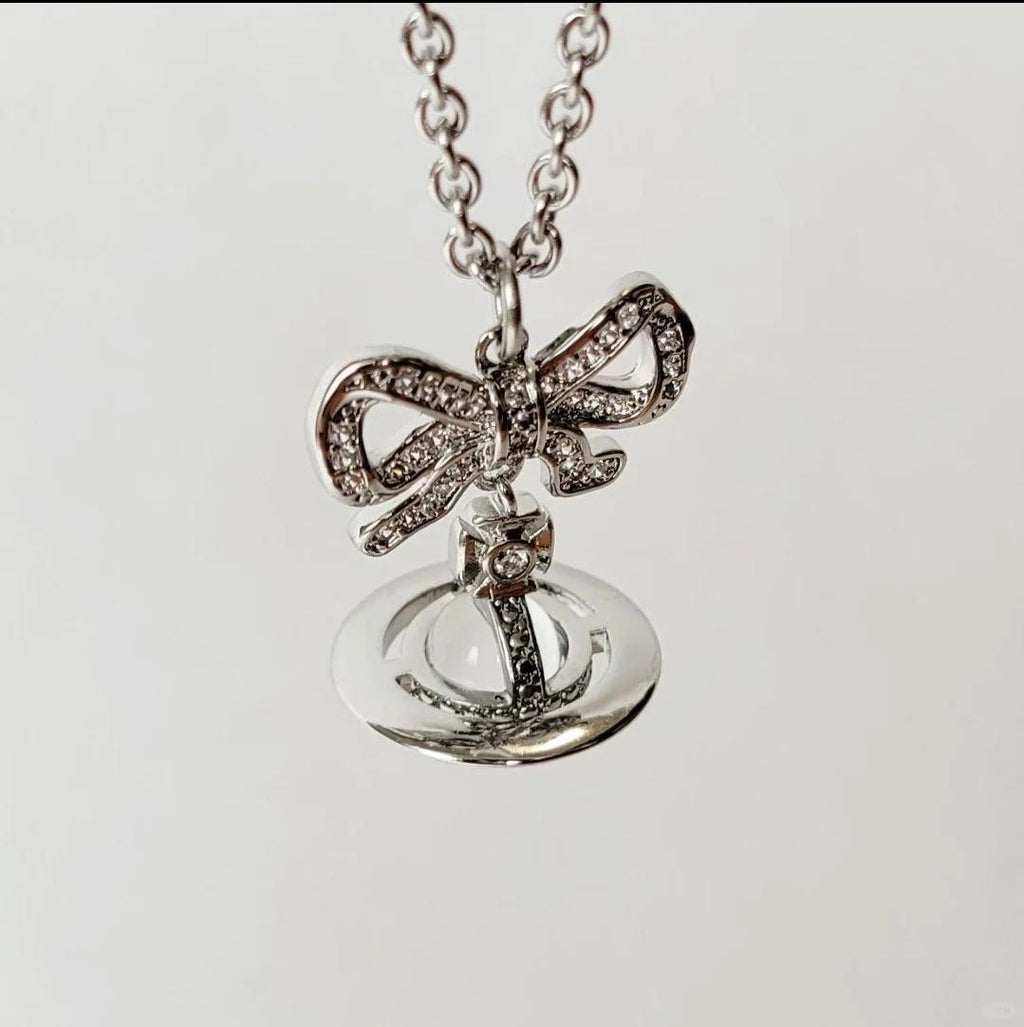 Octavie Pendant Necklace Silver White 6480WH