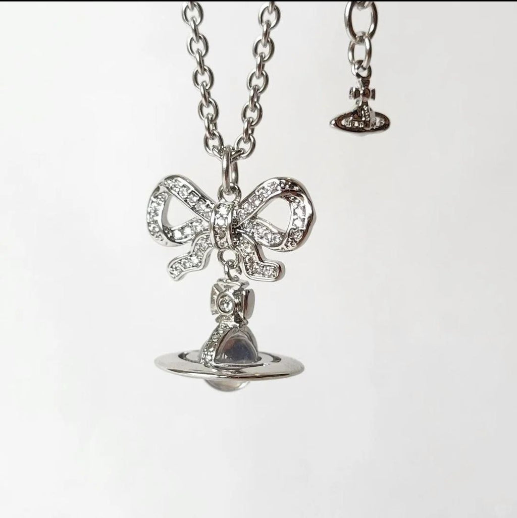 Octavie Pendant Necklace Silver White 6480WH