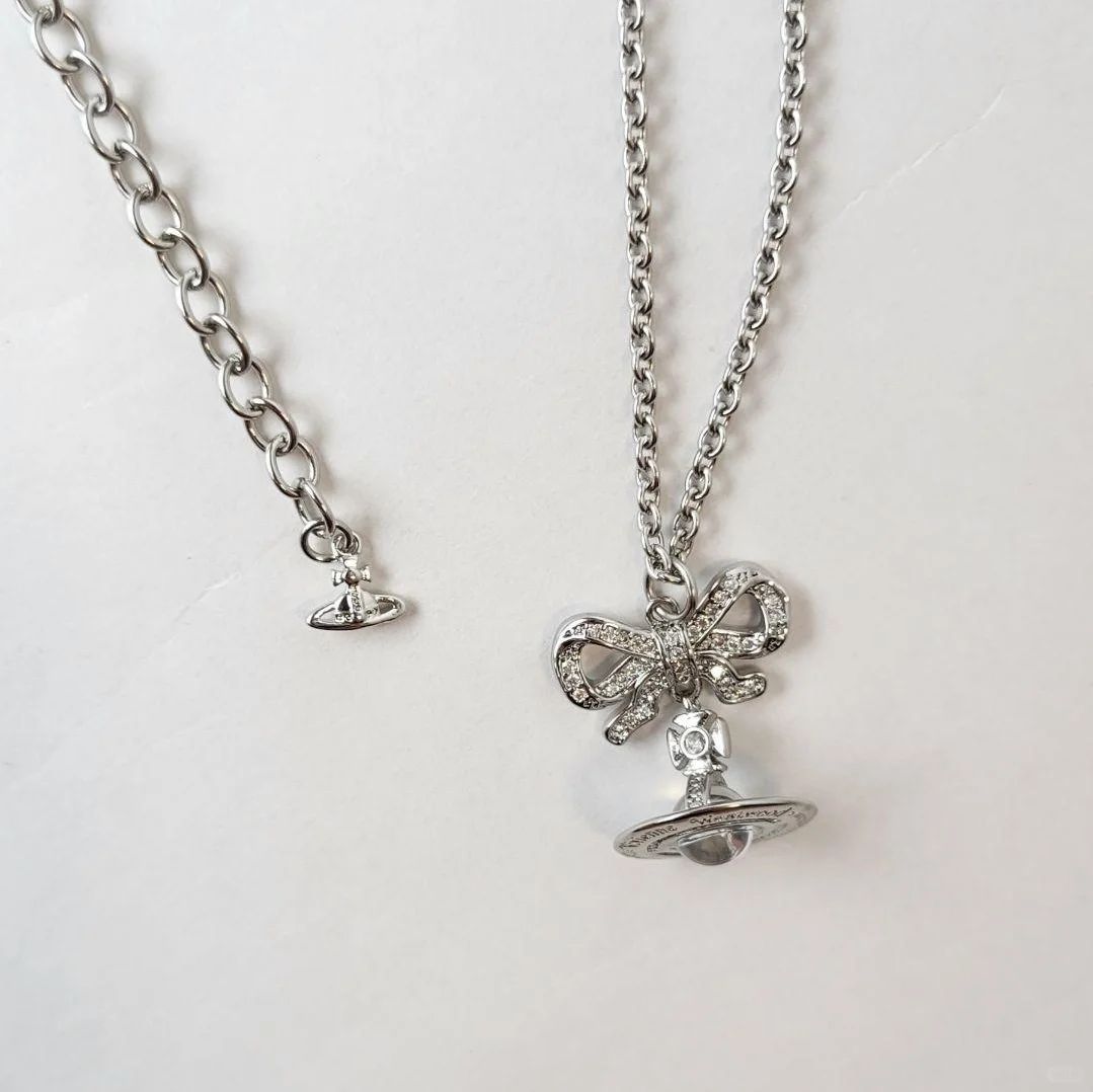 Octavie Pendant Necklace Silver White 6480WH