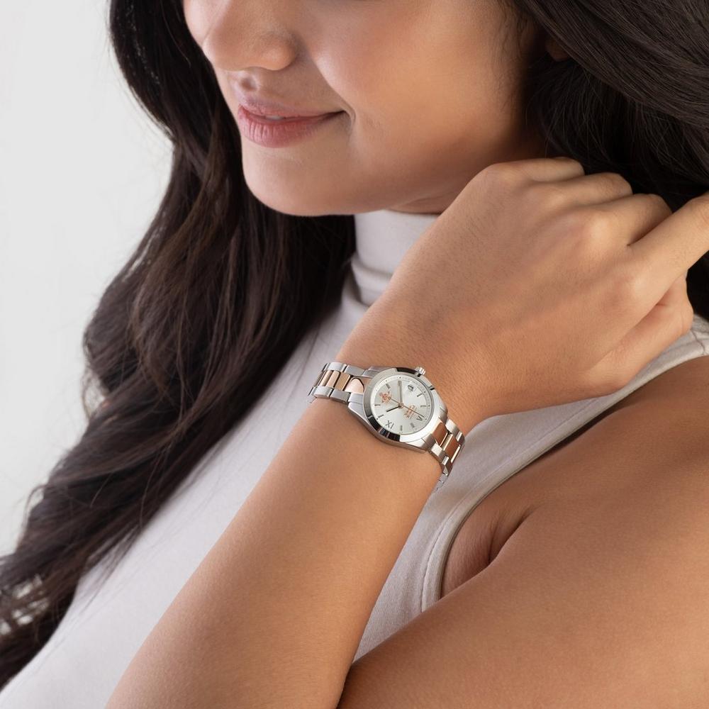 Fenchurch Rose Gold Silver Watch VV292SLSR